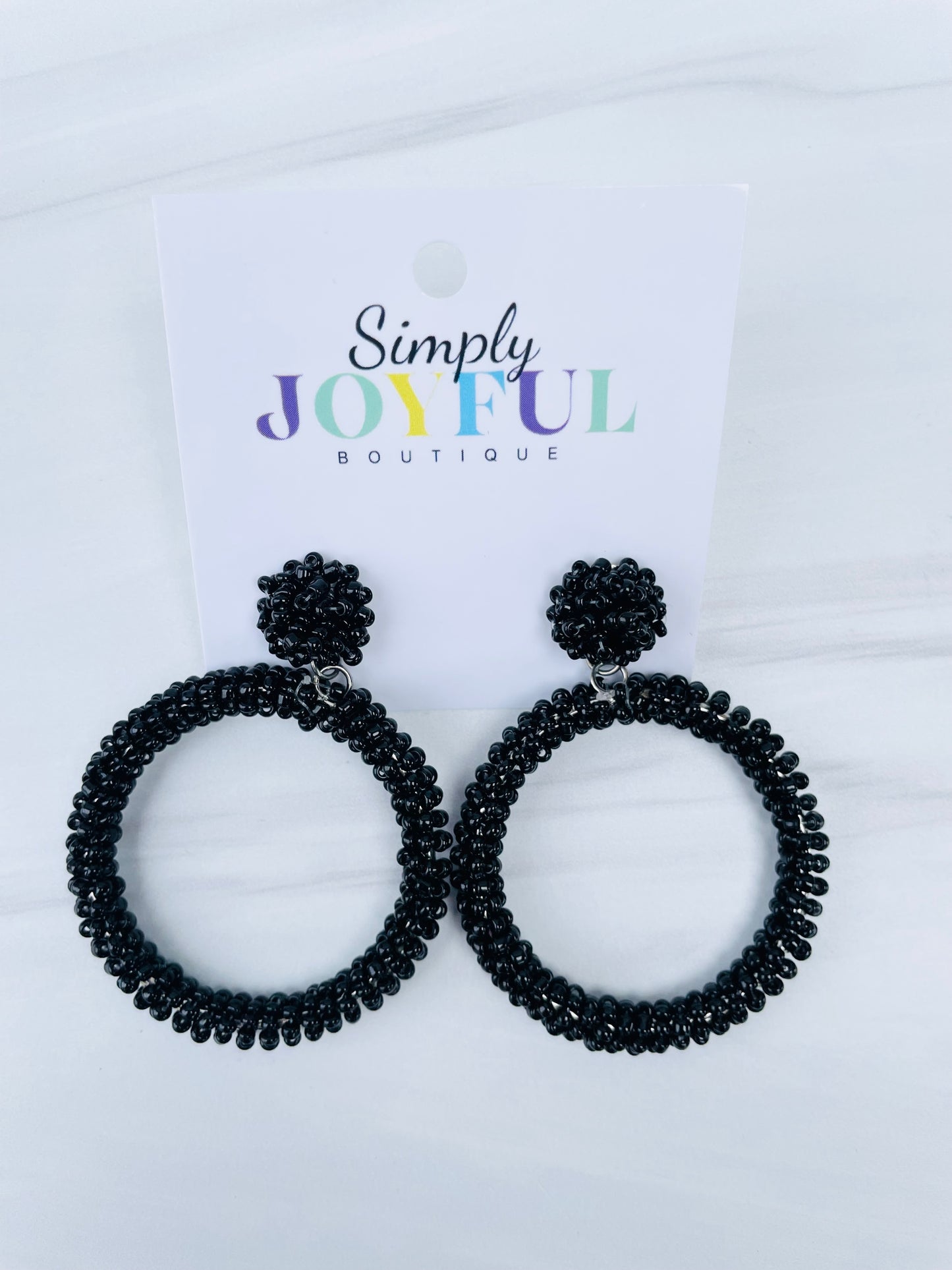 Beaded Circle Dangle | Earrings