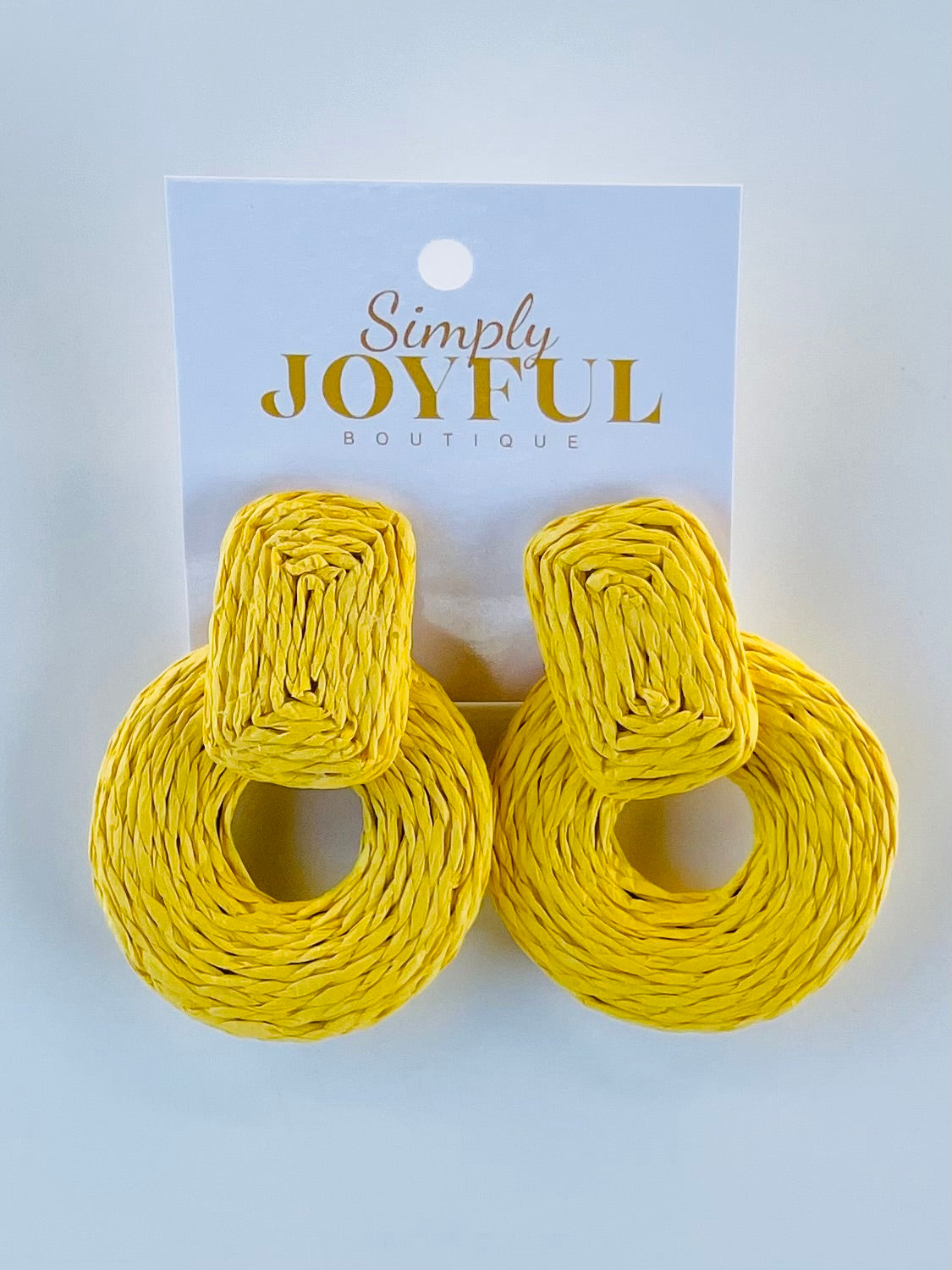 Wrapped Raffia Circle Dangle | Earrings