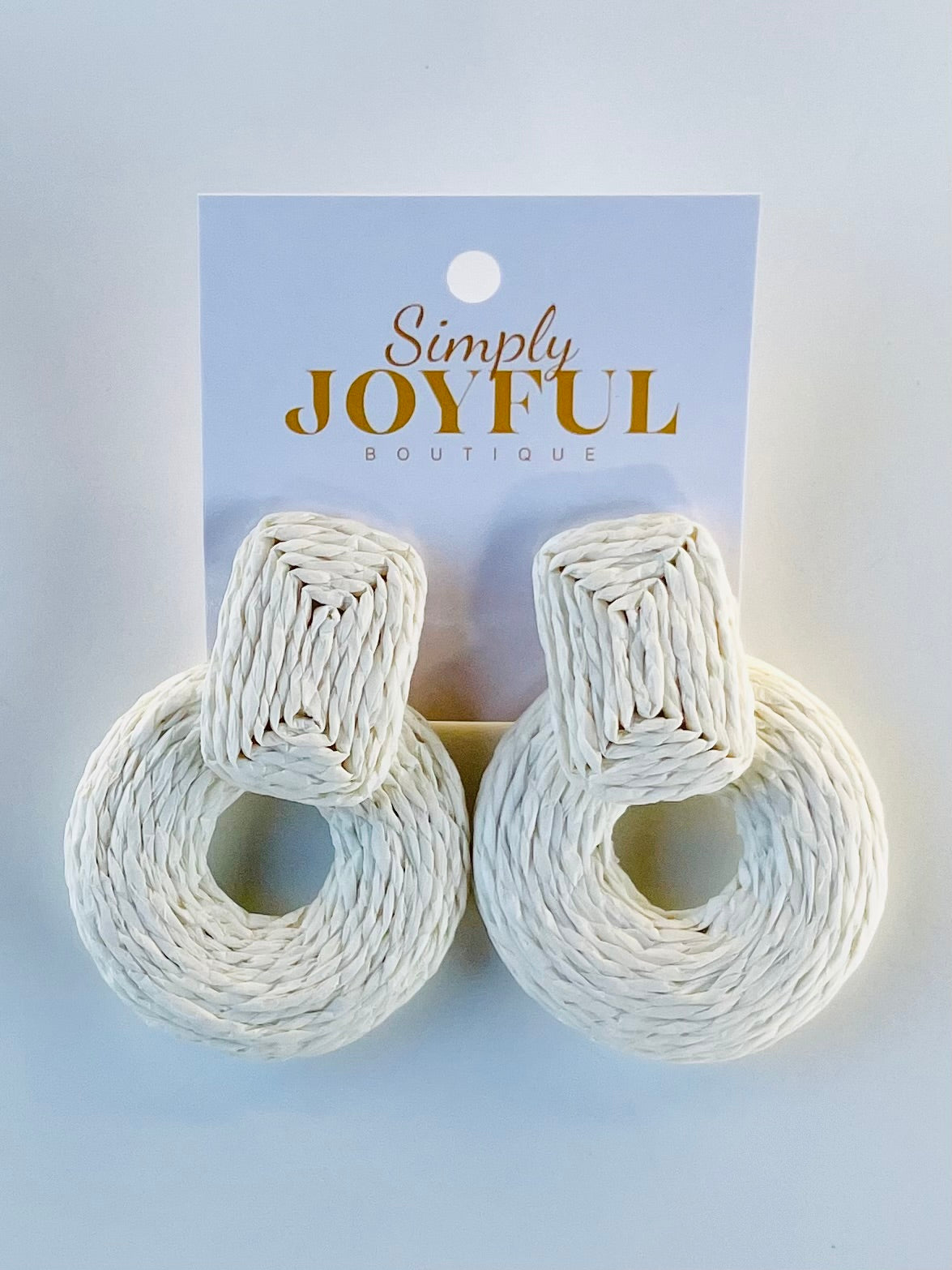 Wrapped Raffia Circle Dangle | Earrings