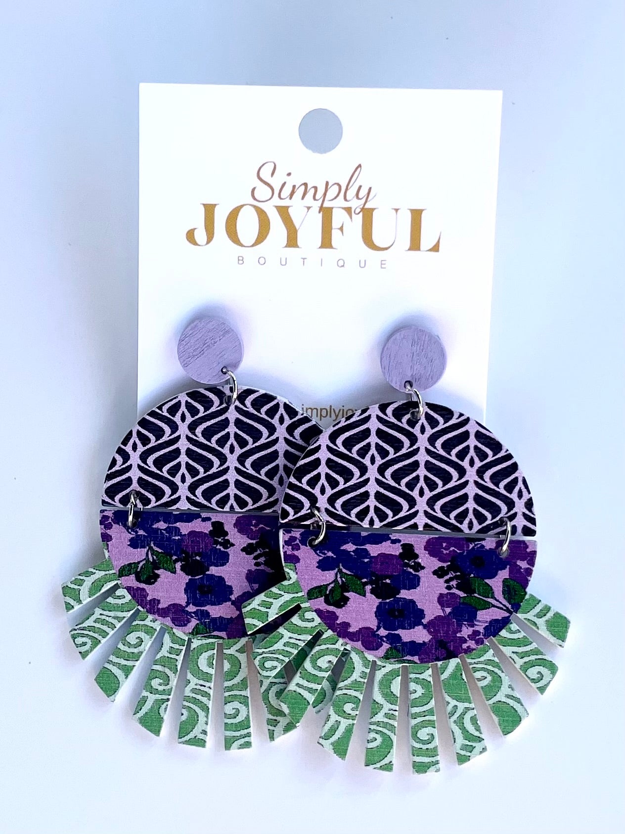 Wooden Circle & Bar | Earrings