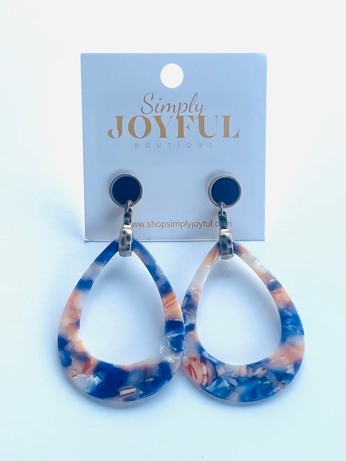 Amber Teardrop Earrings- Multi Colored