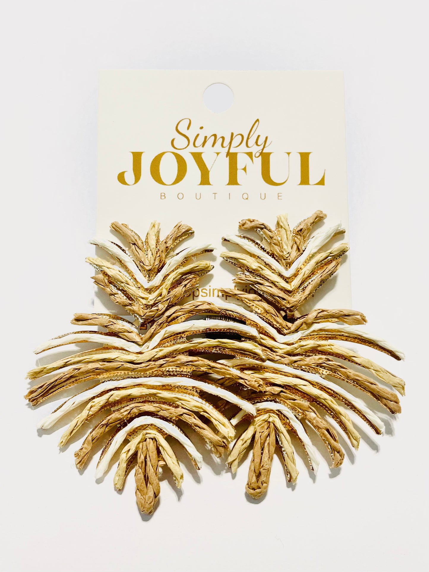 Tan Spike Leaf Earrings