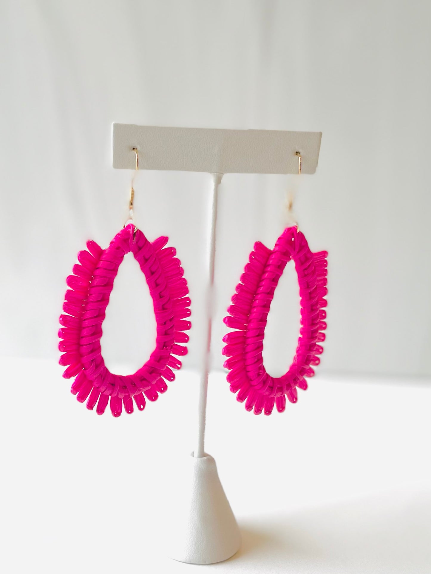 Wrapped Raffia Teardrop Earrings