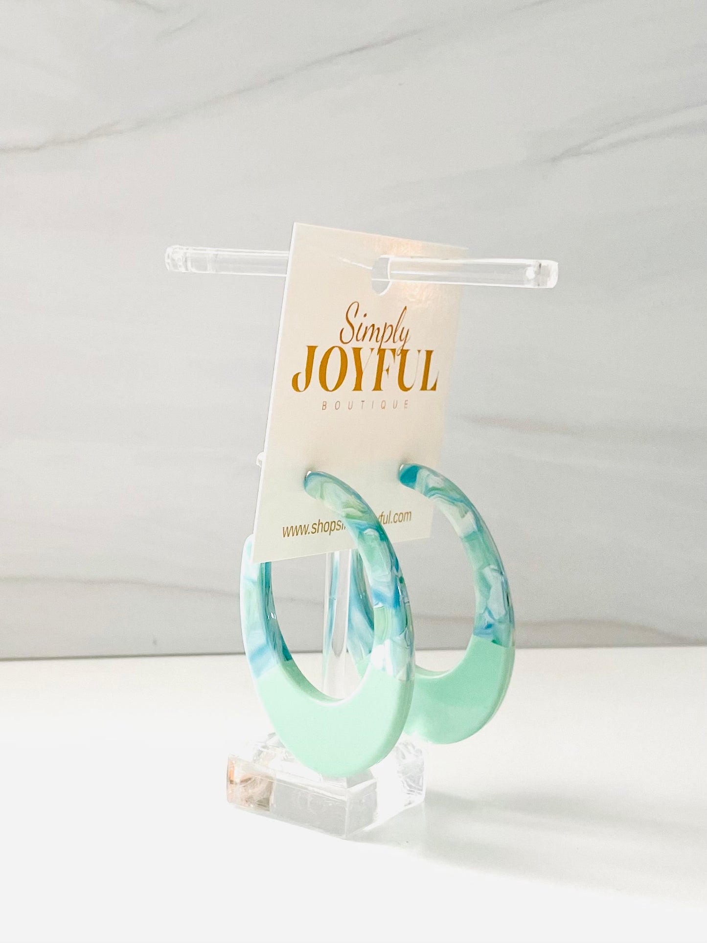 Mint Oval Earrings