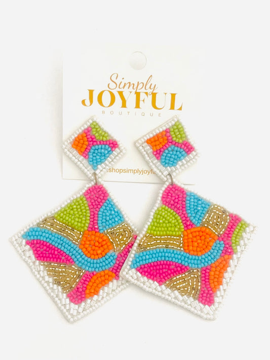 Beaded Square | Earrings