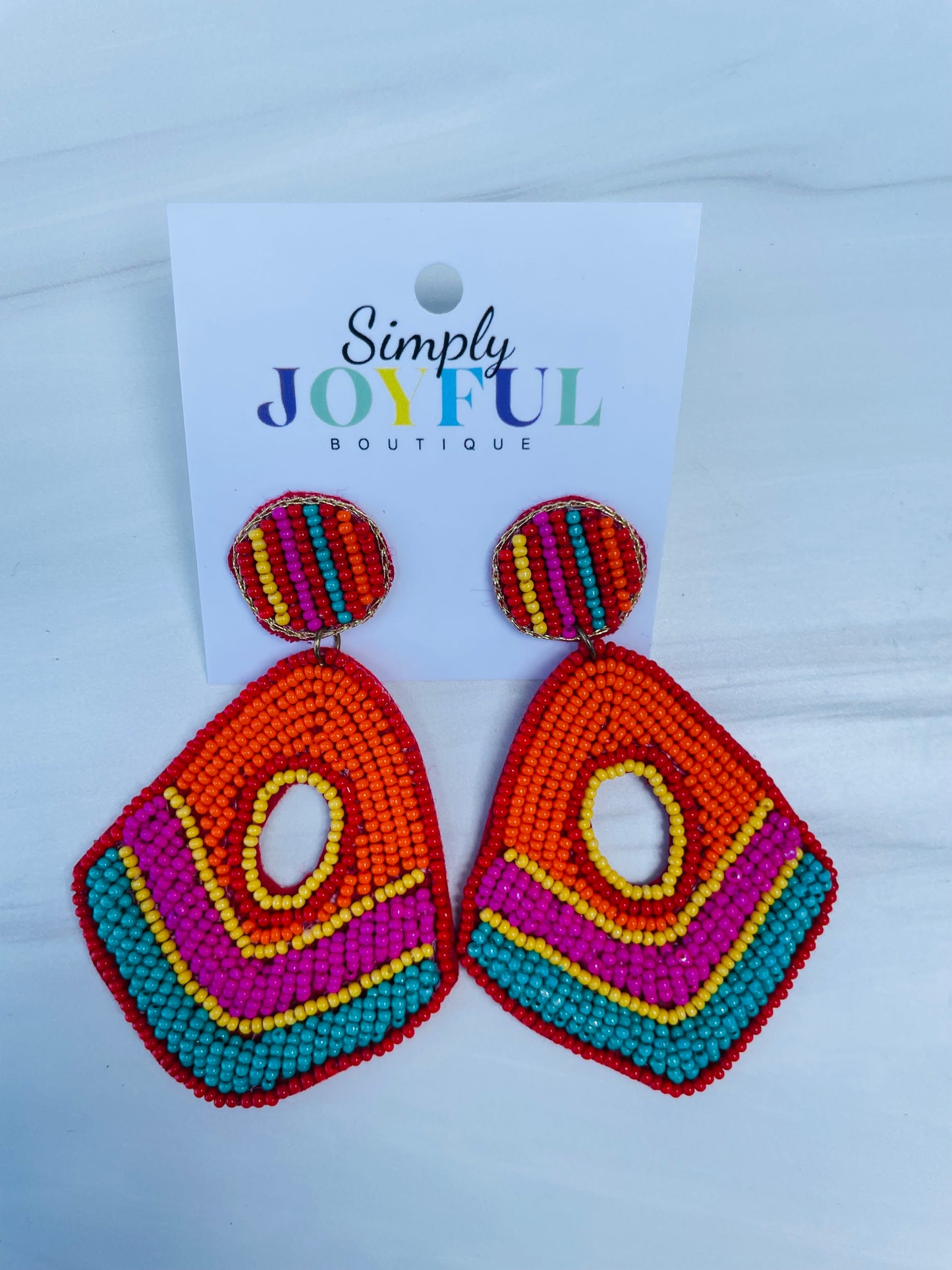 Striped Bead Teardrop | Earrings