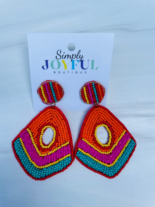 Striped Bead Teardrop | Earrings