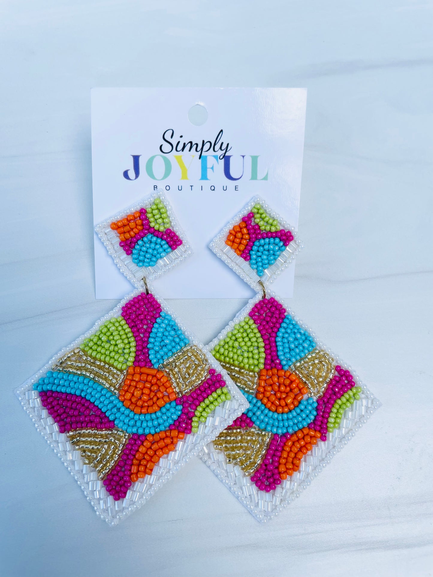 Beaded Square | Earrings