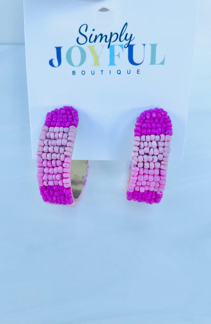 Tickled Pink Beaded | Earrings