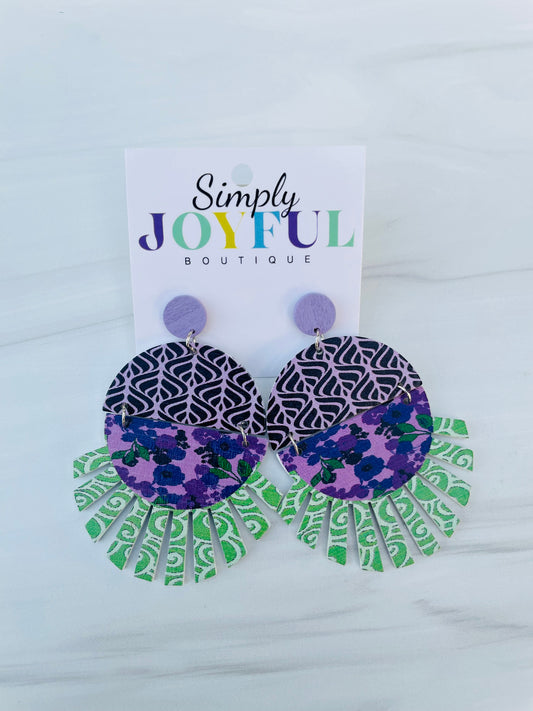 Wooden Circle & Bar | Earrings