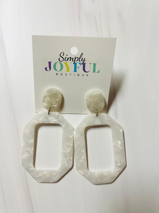 White Octagon | Earrings