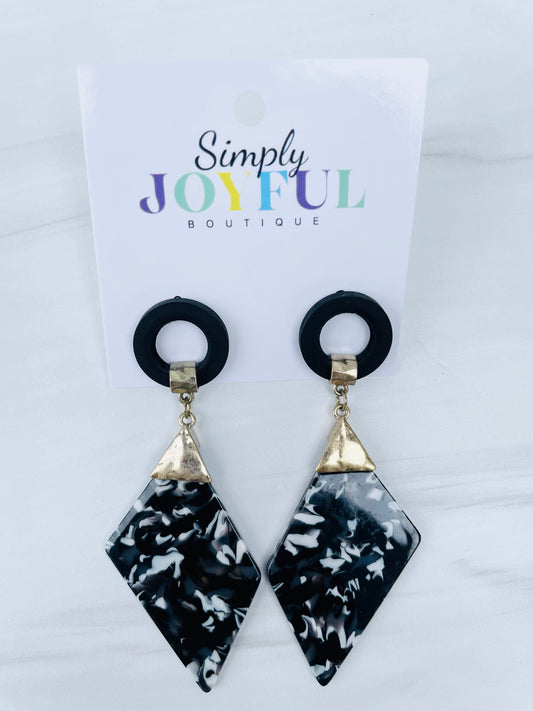 Acrylic & Wood Geometric | Earrings