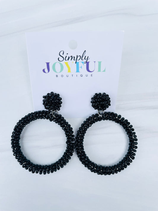 Beaded Circle Dangle | Earrings