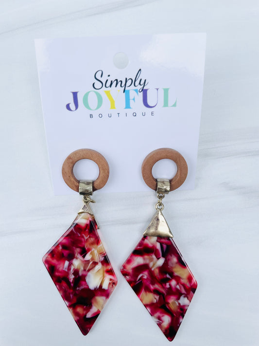Acrylic & Wood Geometric | Earrings