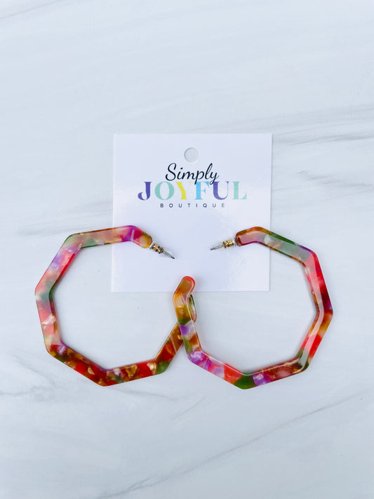 Hexagon Hoop | Earrings