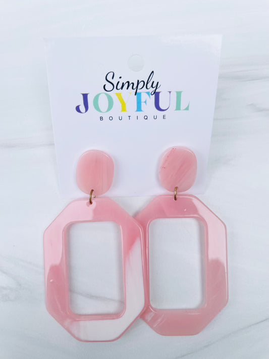 Pink Octagon | Earrings