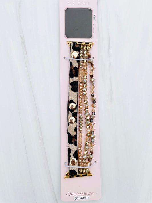 Beaded & Leopard | Smart Watch Band