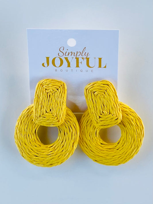 Wrapped Raffia Circle Dangle | Earrings