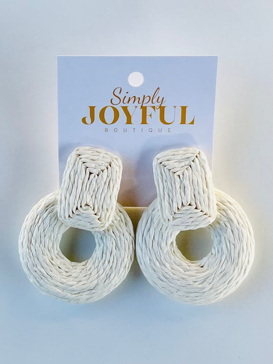 Wrapped Raffia Circle Dangle | Earrings