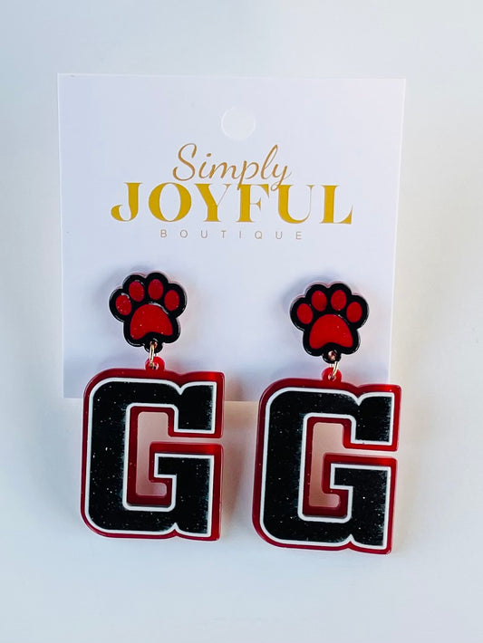 "Game Day" Letter G |Earrings