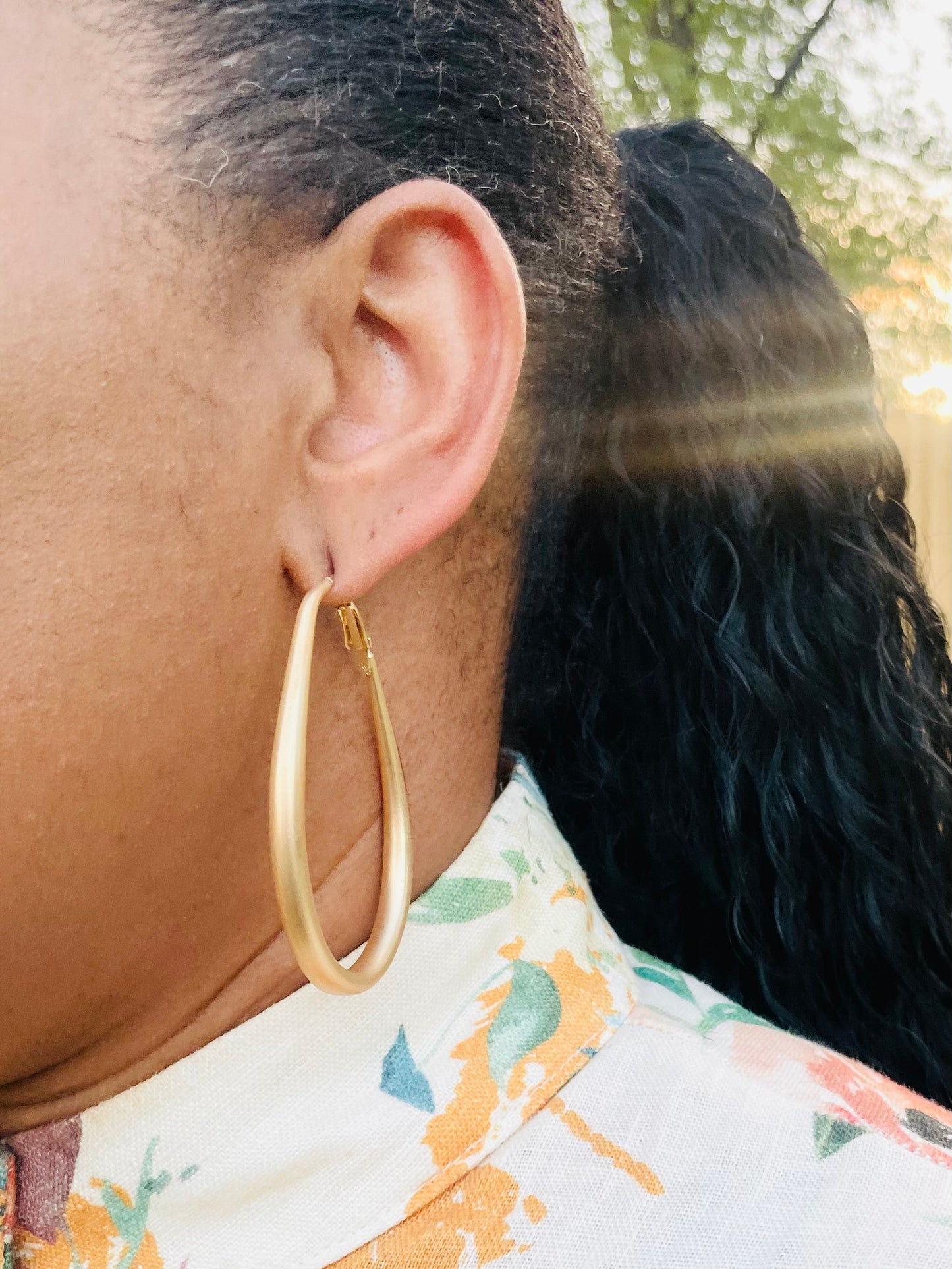 Gold Teardrop Tube | Earrings