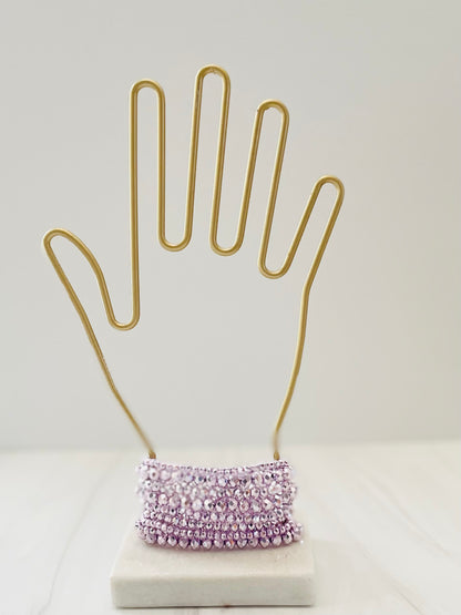 Lavender 9 Layer Bead Bracelet Set