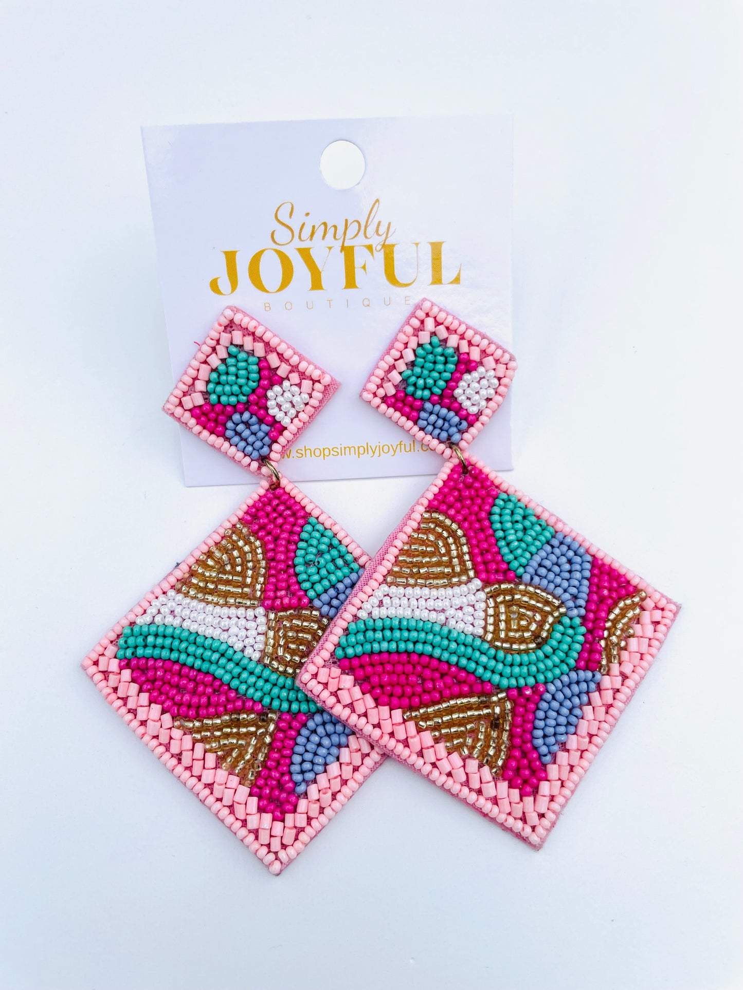 Beaded Square | Earrings