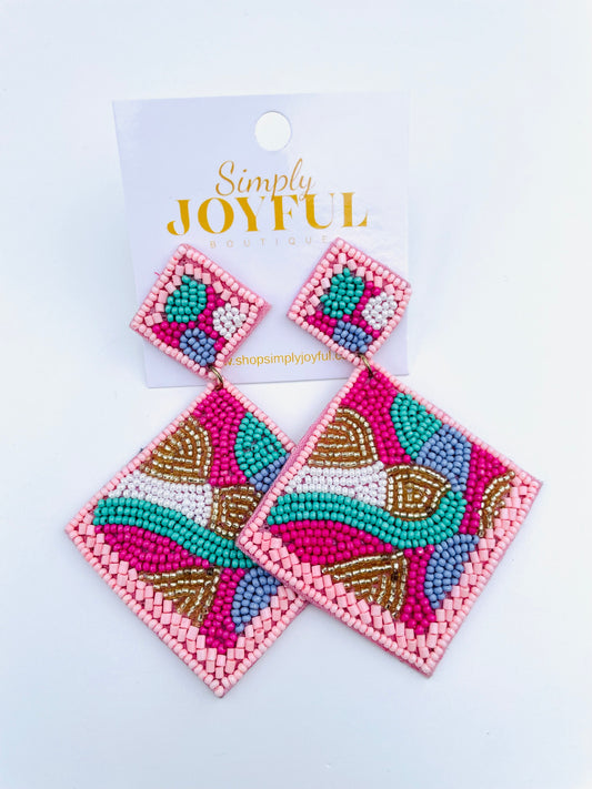 Beaded Square | Earrings