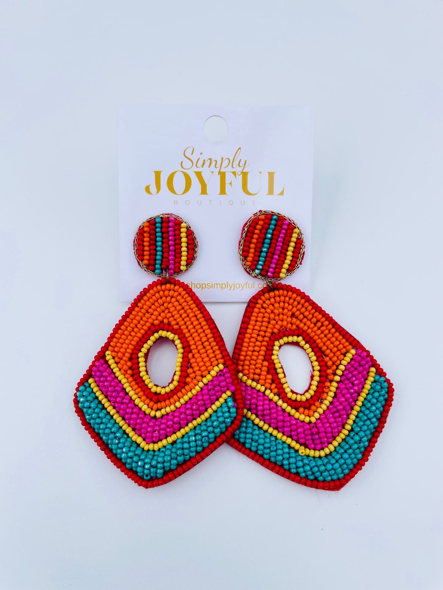 Striped Bead Teardrop | Earrings