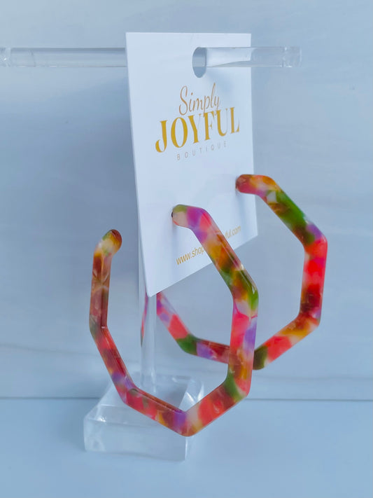 Hexagon Hoop | Earrings