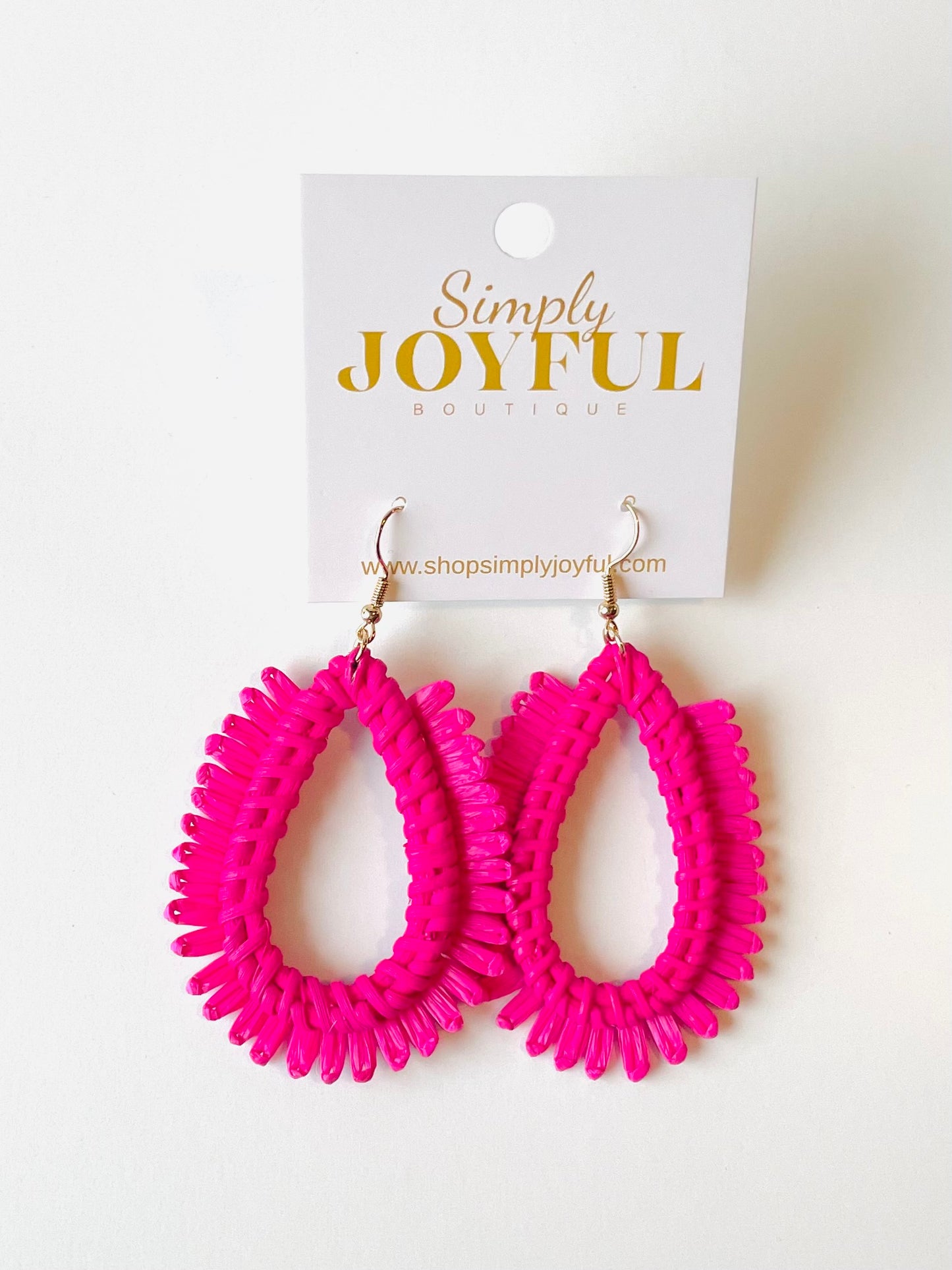 Wrapped Raffia Teardrop Earrings