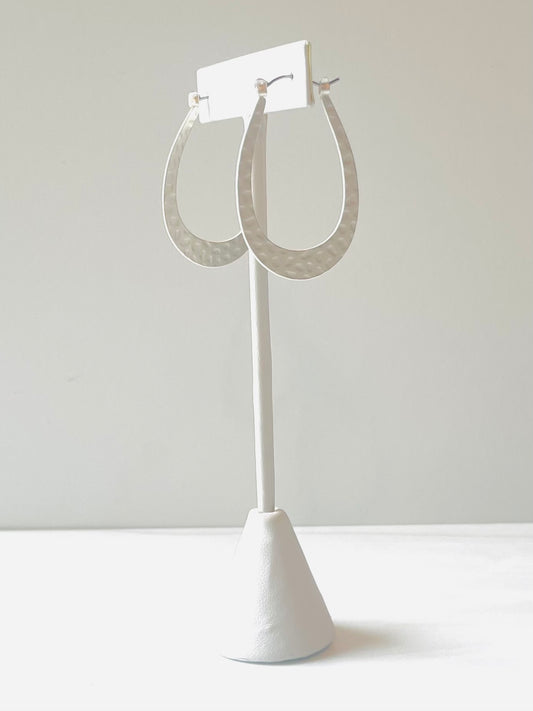 Silver Oval Earrings