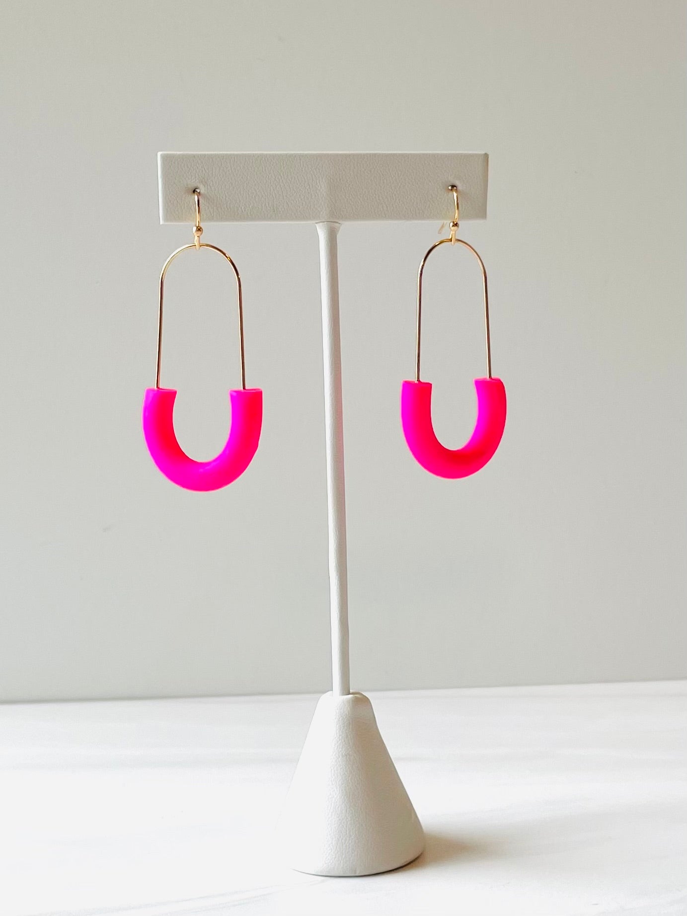 Hot Pink Oval Earrings