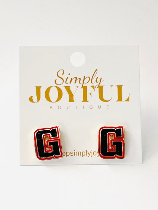 "G" Football Stud Earrings