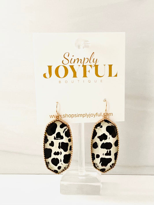 Black and White Dangle Earrings