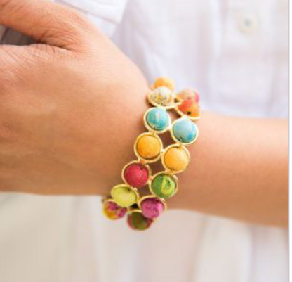 Fabric Cuff Bracelet- Multi-Colored