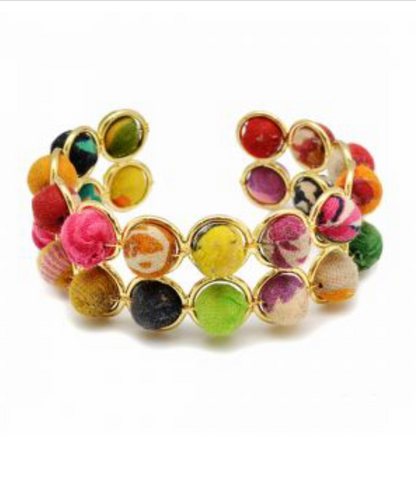 Fabric Cuff Bracelet- Multi-Colored