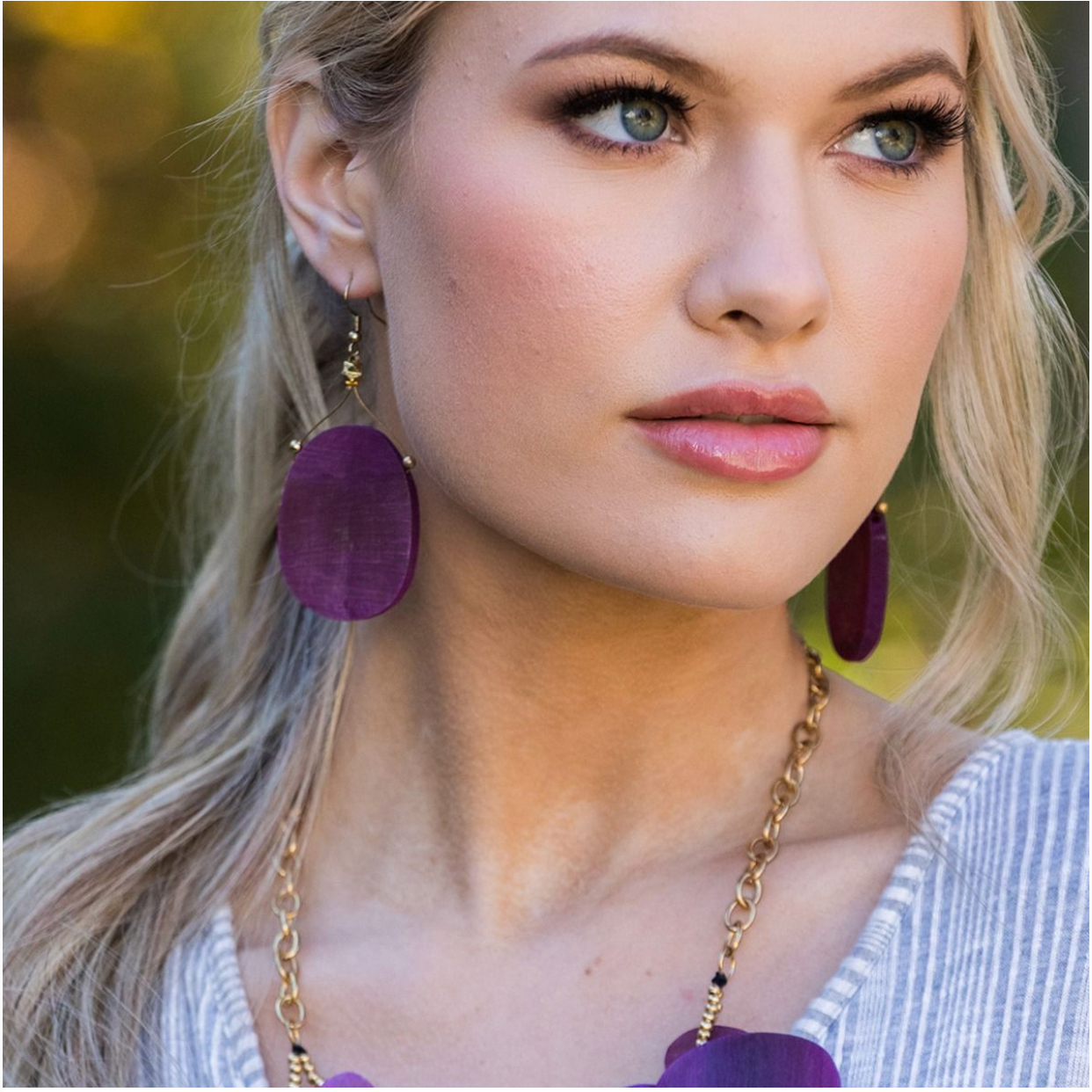 Purple Stone Earrings