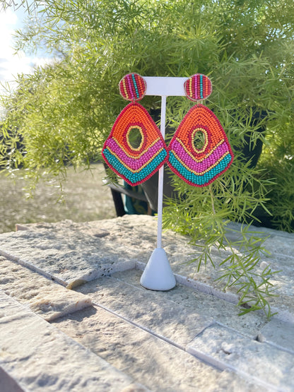 Striped Bead Teardrop | Earrings