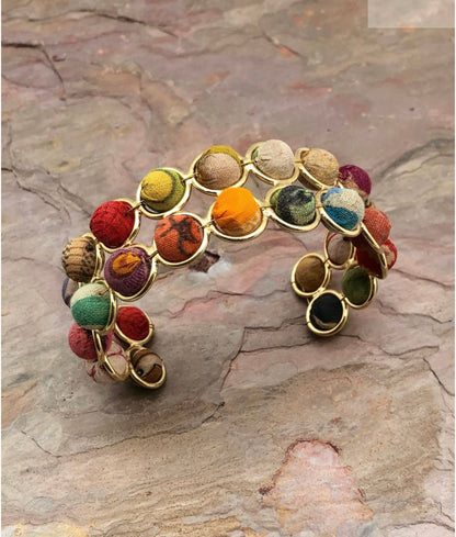 Fabric Cuff Bracelet- Multi-Colored
