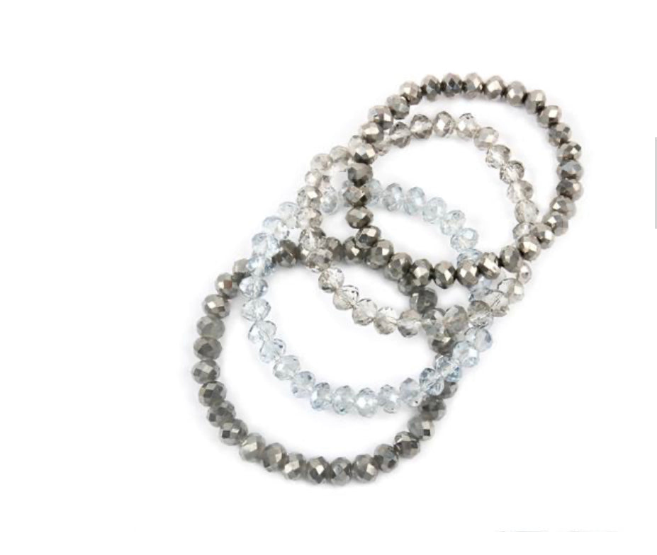 Silver 4 Layer Bead |Bracelet Set